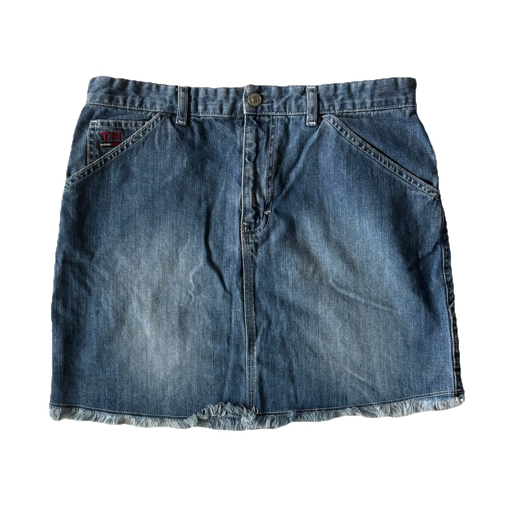 Vintage‎ Y2K Tommy Hilfiger Denim Carpenter Mini Skirt Size Logo 90s Grunge